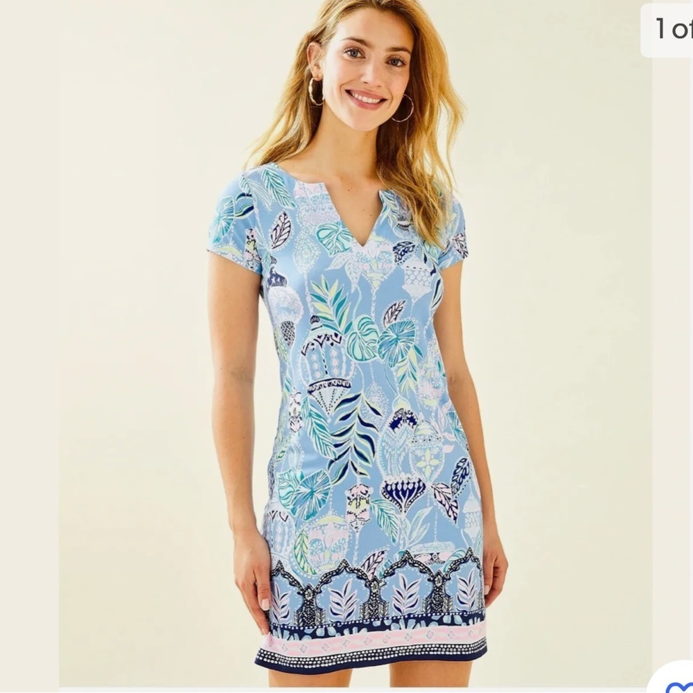 Lilly Pulitzer UPF 50+ Sophiletta Blue Peri Lapis Lanterns Sz Small